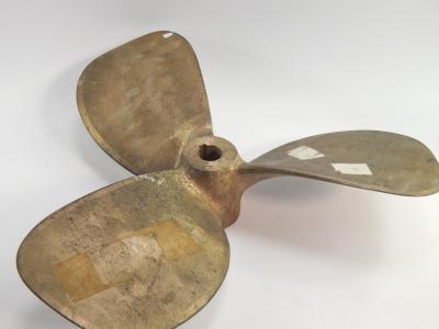 A three fin marine propeller.