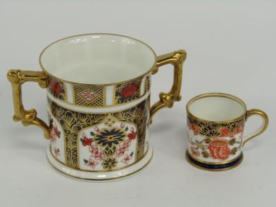 A Royal Crown Derby porcelain Old Imari loving cup