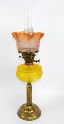 A brass oil lamp