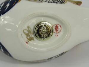 A Royal Crown Derby Imari porcelain paperweight modelled as the Mandarin Duck - 2