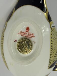 A Royal Crown Derby Imari porcelain paperweight modelled as the Carolina Duck - 2