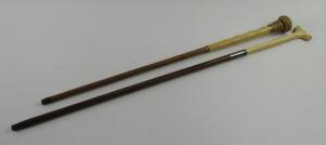 Two Victorian ivory parasol handles - 2