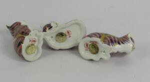 Three Royal Crown Derby Imari porcelain paperweights modelled as the Kitten Sleep Kitten and Kitten - 2