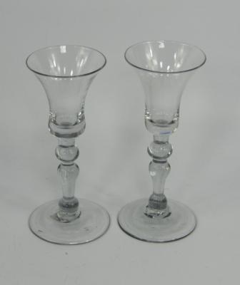 A pair of George III wine glasses