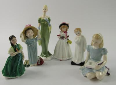 Six Royal Doulton figures
