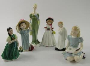 Six Royal Doulton figures