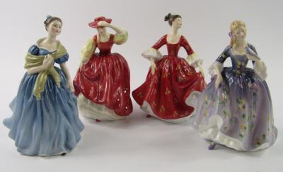 Four Royal Doulton figures