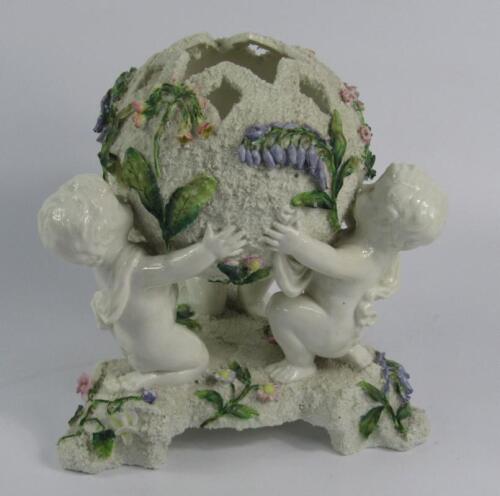 A Moore Bros porcelain schneeballen vase