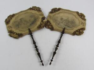 A pair of early 19thC candle screens