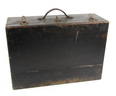 An ebonised carpenter's tool box