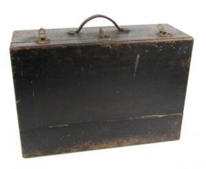 An ebonised carpenter's tool box
