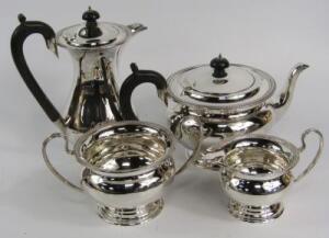 A George V silver four piece tea and coffee set