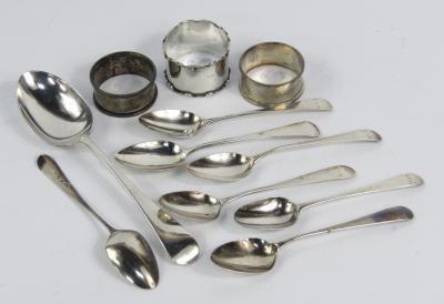 A set of five George III silver coffee spoons
