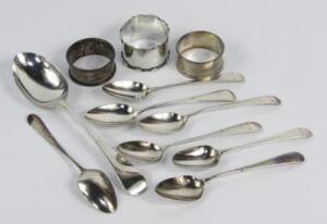 A set of five George III silver coffee spoons