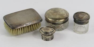 A George V silver backed clothes brush