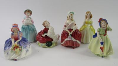 Six Royal Doulton figures