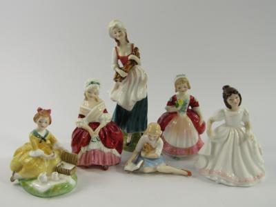 Six Royal Doulton figures