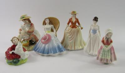Six Royal Doulton figures