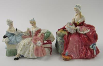 Two Royal Doulton figures of Penelope HN1901 and The Love Letter HN3375.