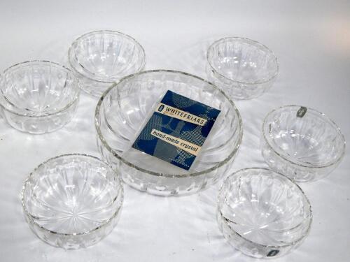 A Whitefriars cut glass fruit set
