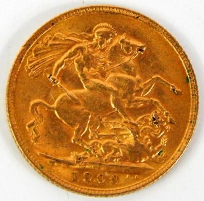 An Edward VII gold sovereign 1909