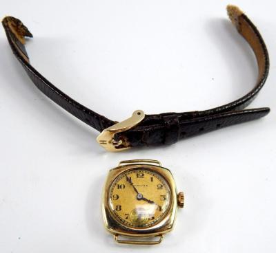 A Longines yellow metal cased lady's wristwatch