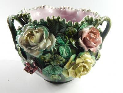 A 19thC Continental majolica jardiniere
