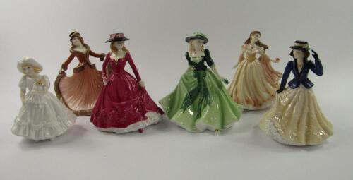 Six Royal Worcester figures of Annabelle