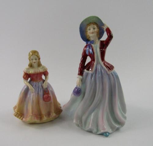 Two Paragon figures of Miss Margaret and Lady Evelyn.