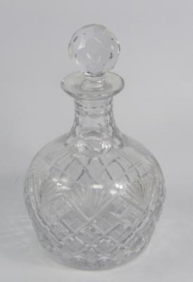 A Royal Doulton cut glass decanter and stopper