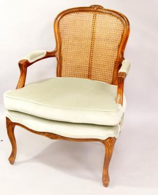 A stained beech fauteuil