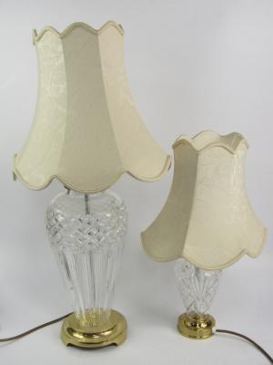 A cut glass table lamp