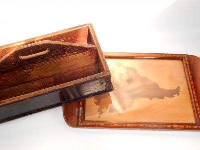 An oak twin division housemaid's box