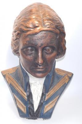 A plaster bust modelled as Admiral Lord Nelson