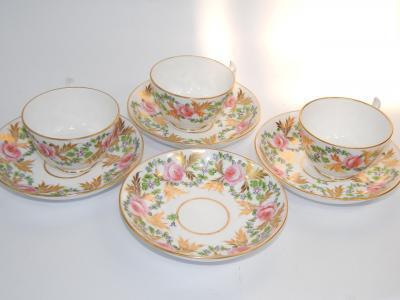 A Stevenson & Hancock Derby porcelain part tea service