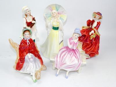 A group of Royal Doulton figures