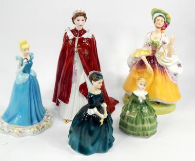 A Royal Worcester figure commemorating the 80th Birthday of HM The Queen