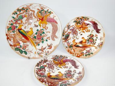 A set of twelve Royal Crown Derby porcelain dinner and dessert plates