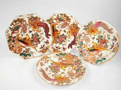 A set of three Royal Crown Derby octagonal plates