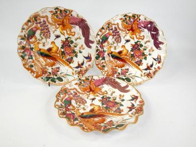 A set of nine Royal Crown Derby porcelain dessert plates