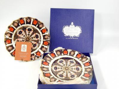 A pair of Royal Crown Derby porcelain dessert plates