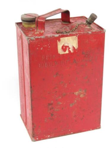 A PO marked Petroleum Spirit marked canister