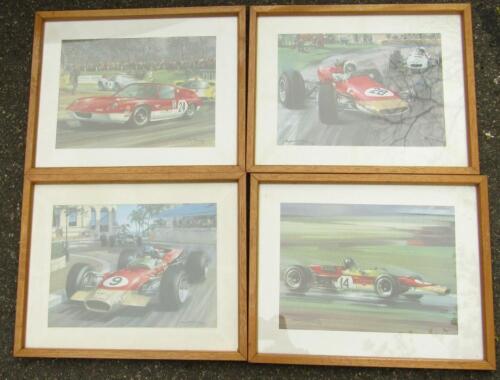 After Michael Turner. Four Team Lotus prints