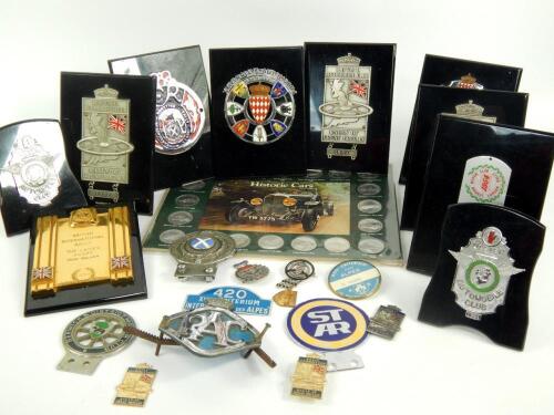 A collection of mid-20thC Royal Automobile Club and other National Automobile Club commemorative pla