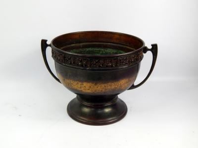 A Soulterware brass twin handled jardiniere