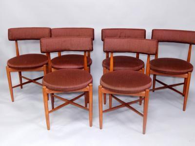 A set of six 'G' plan teak retro style dining chairs
