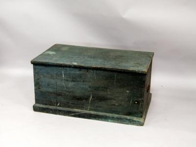 A Victorian painted pine blanket box