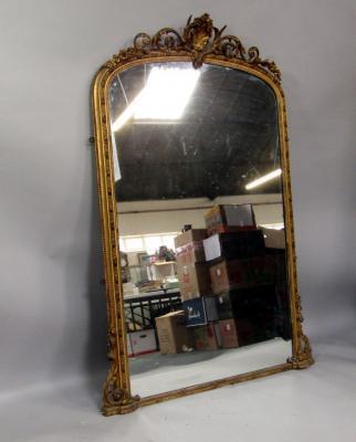 A Victorian gilt gesso overmantel mirror