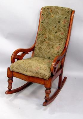 A 19thC mahogany rocking chair