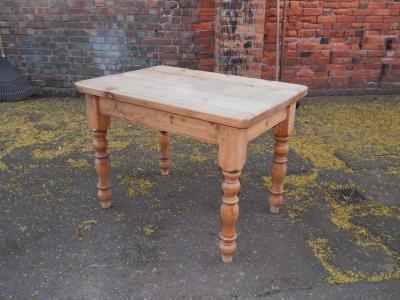 A pine kitchen table